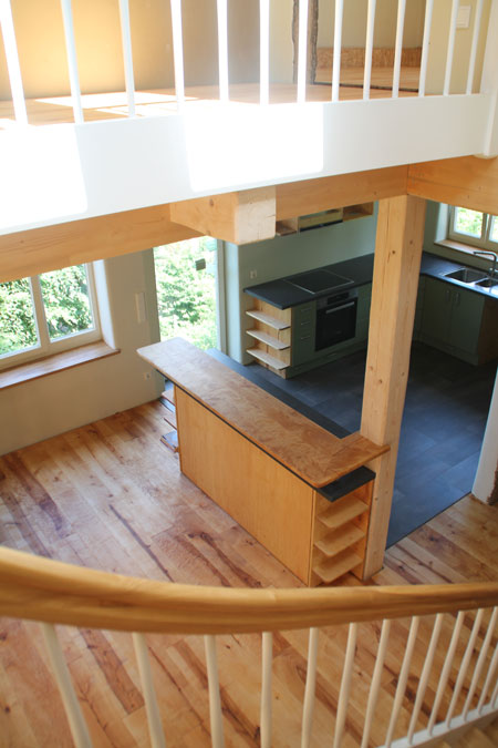 Bad Natursteinfliesen Lehmputz Waschtisch Eiche