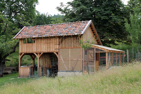 Schaf- und Huehnerstall Fachwerkkonstruktion