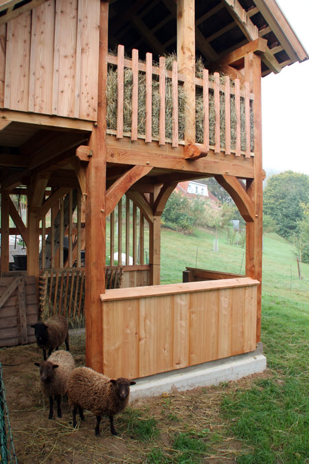 Fachwerk Schafstall aus Lärchenholz