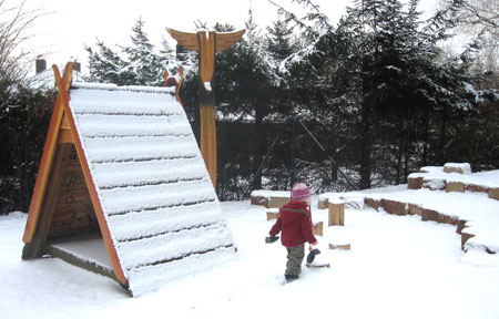indianerdorf im schnee