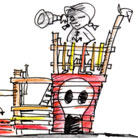 Piratenschiff Skizze