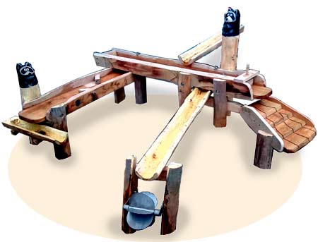 Wasserspielanlage aus Robinienholz