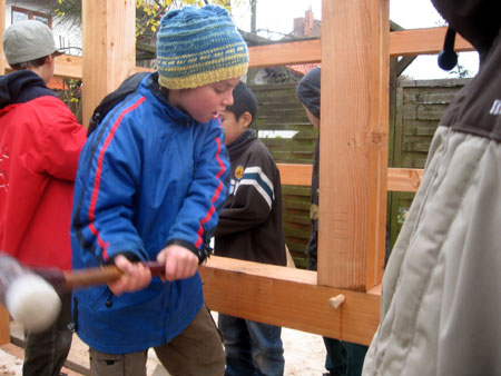 Bauwoche mit Kindern der Waldorfschule Kassel