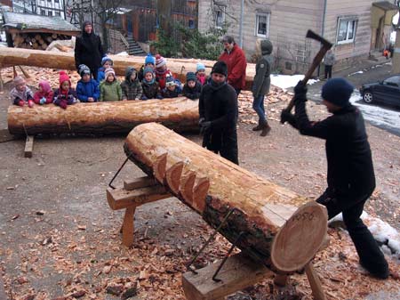 der kindergarten besucht die baustelle